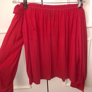 Cute Red off the shoulder top!